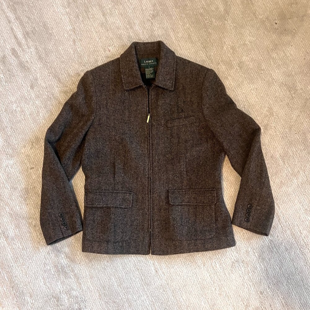 Lauren - Ralph Lauren - Wool Blazer - Suit Jacket - Zip Up - Size 12 - Picture 4 of 15